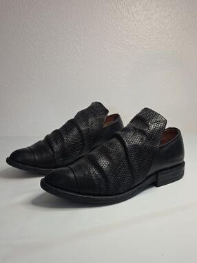 A.S. 98 Cicle Leather Loafer Oxfords Black Size 39 Cap Toe